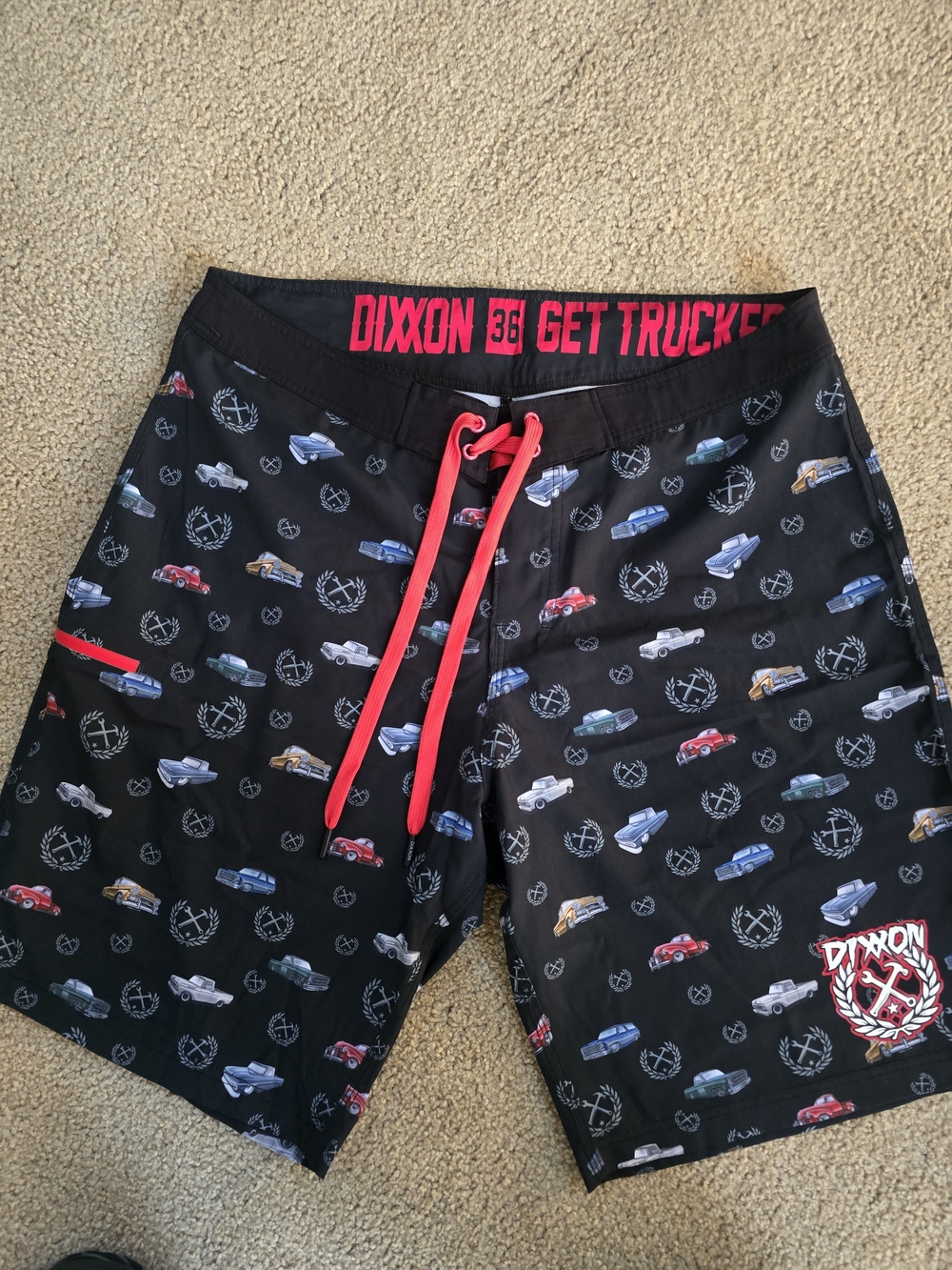 DIXXON Black Swim Board Shorts GET TRUCKED